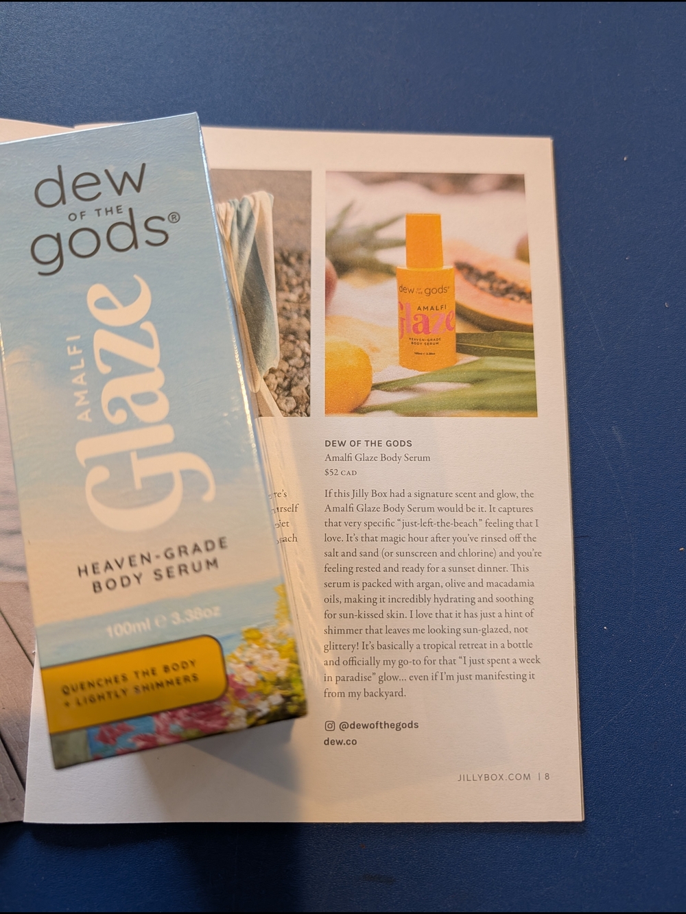 Dew of the Gods Amalfi Glaze Heaven-Grade Body Serum - Blue & Gold Packaging